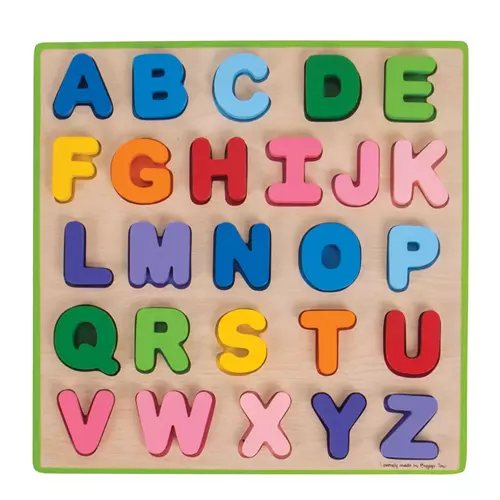 Puzzle Unterputzarmatur Alphabet aus Holz (18m - Bigjigs BB055