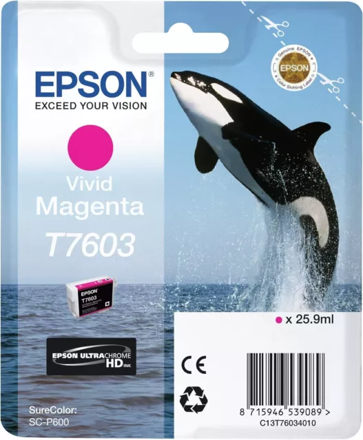 Epson T7603 cartouche d'encre vivid magenta authentique C13T76034010 (TVA inclus