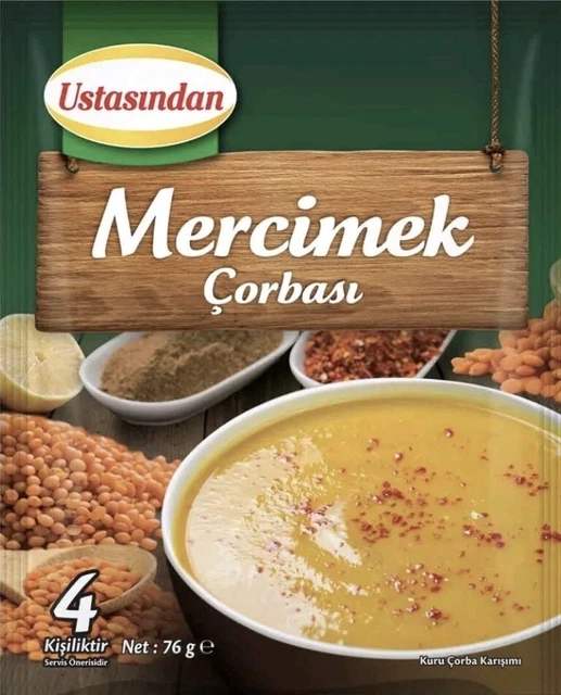 Confezione da 2 zuppa di lenticchie rosse di USTASINDAN Kırmızı Mercimek Çorbası.