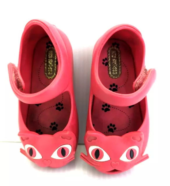 Mini Melissa Ultragirl II Pink Glitter Cat Mary Jane Flats Shoes Toddler Size 6