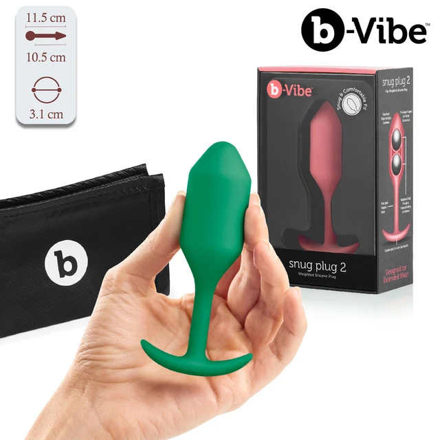 B-Vibe Snug Plug 2, Weighted Butt Plug - Piccolo Tappo Anale 11cm a Torpedo 114g