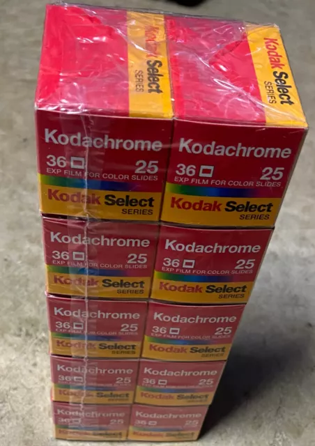 10x Kodak Kodachrome 25 (36 exposures) Slide Film 35mm ISO 25/15 Expired.