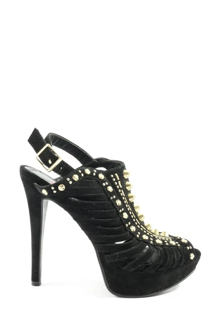 Décolleté Justfab frontali alte da donna taglia DE 36,5 nero stile stravagante