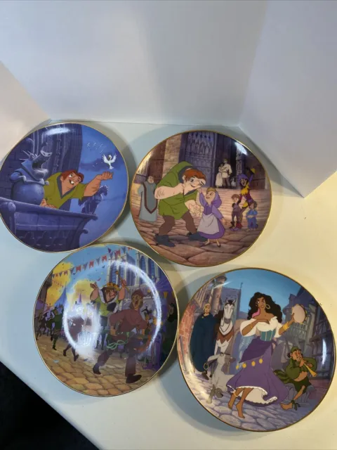 Disney Hunchback Of Notre Dame Set Of 4 Bradford Exchange Collector Plates