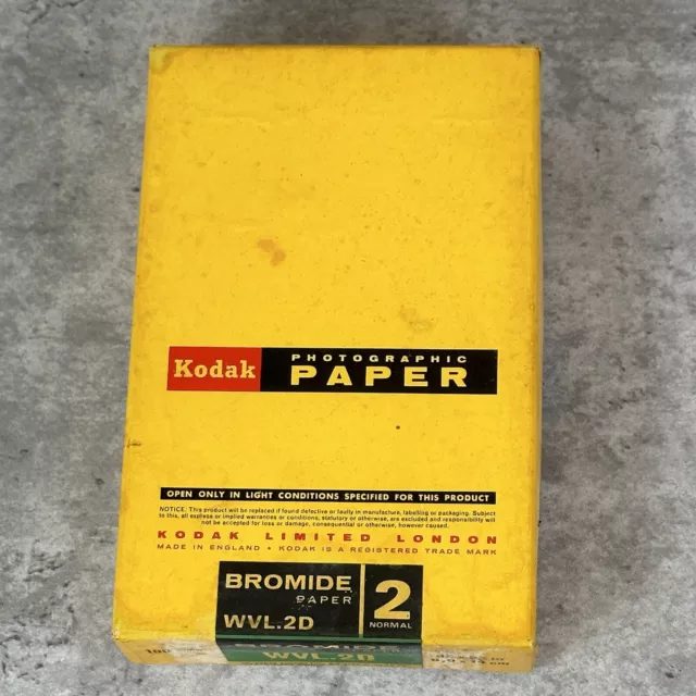 Kodak Photographic Paper Bromide WVL. 2D 100 sheets 3.5” x 5.5” Sealed Vintage