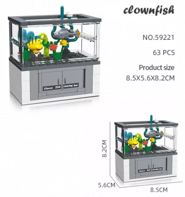 Juguete bloques kit mini acuario block juego niños montar piezas educativo crea