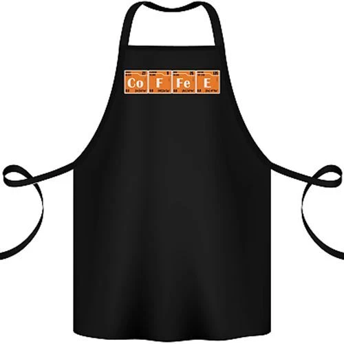 Coffee Periodic Table Chemistry Geek Funny Cotton Apron 100% Organic