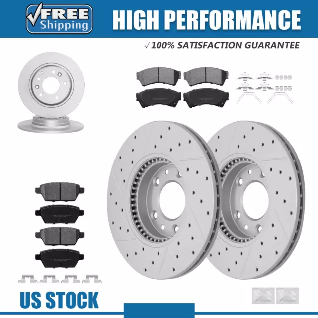 Front & Rear Disc Brake Rotors + Brake Pads for Ford Fusion Mazda 6 Lincoln MKZ