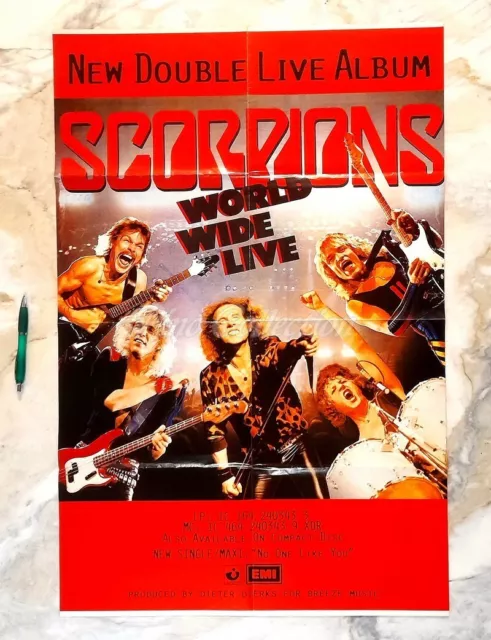 Scorpions - World Wide Live ADVERTISING EMI POSTER RARISSIMO 1985 EXTREMELY RARE