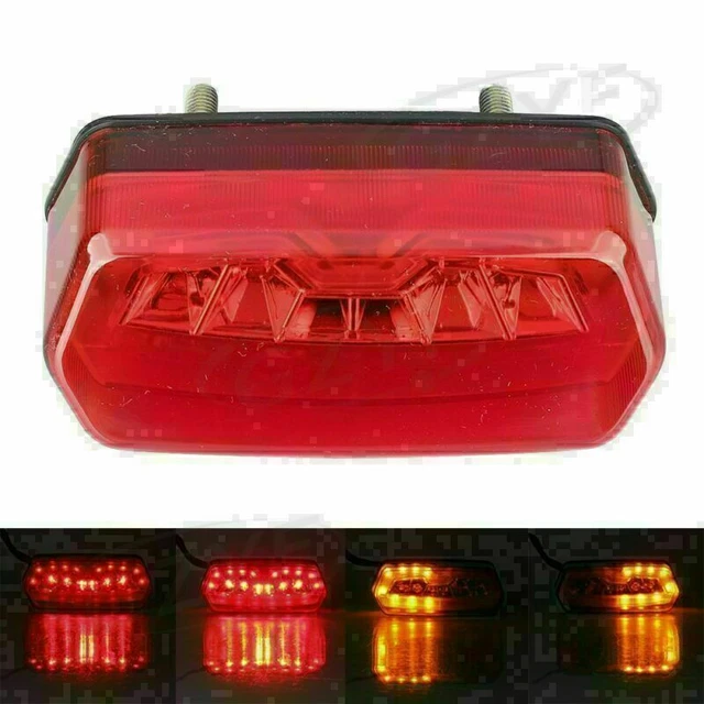 Universal Yellow Rectangle LED Reflector Turn Signal Tail Brake Light Motorcycle