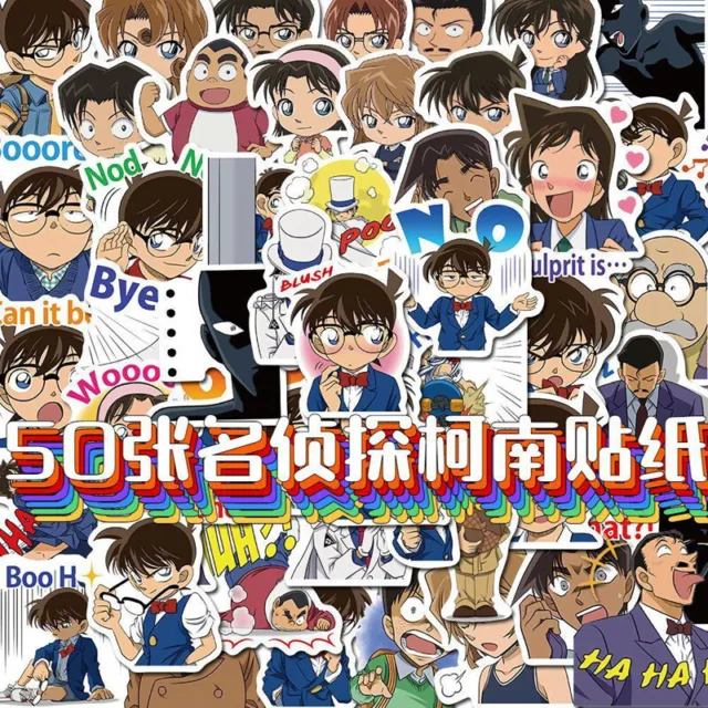 50pcs Anime  Sticker Pack Detective Conan Edogawa Conan Agasa Hiroshi