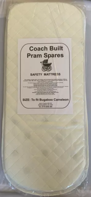 FULLY  BREATHABLE PRAM SAFETY MATTRESS for Bugaboo Cameleon Carry Cot Chameleon