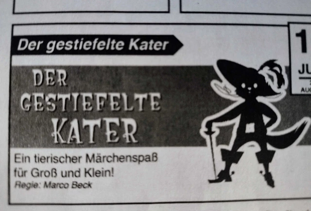 eintrittskarten für naturtheater grötzingen - Der gestiefelte Kater