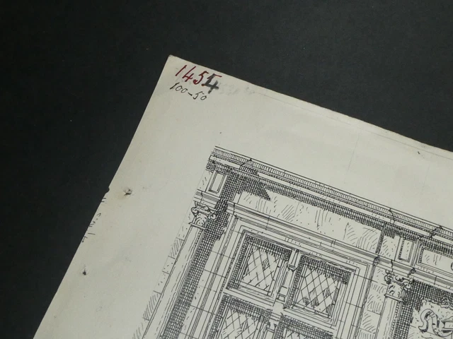 Dessin Original Signé Henri Laffillee - Plan Des Arènes De Nîmes - Encre