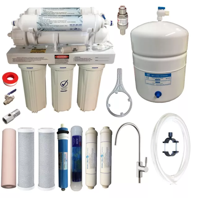 Reverse Osmosis Undersink Water Filters RON 5 6 7 Stage 75GPD RO Membrane Filter