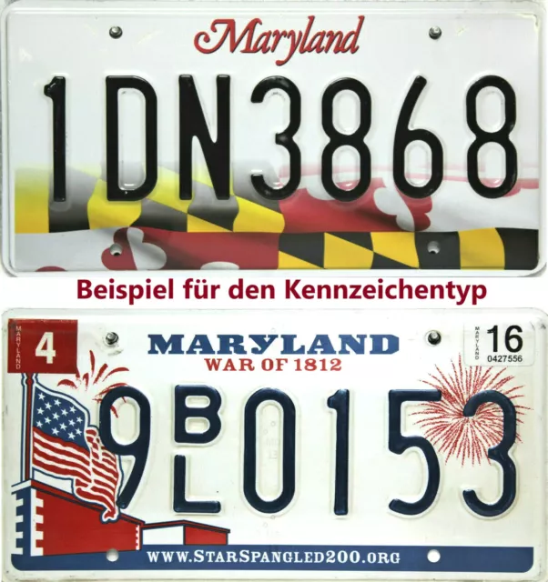 Maryland État Drapeau / War De 1812 License Plate US Plaque D'Immatriculation