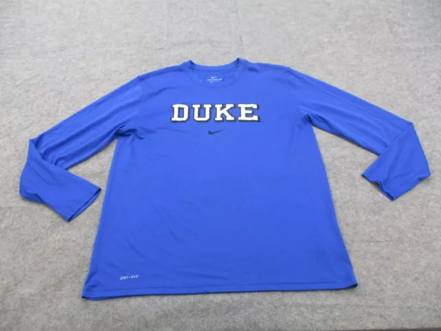 DUKE BLUE DEVILS Shirt Mens Extra Large Blue Nike Training Stretch Dri ...