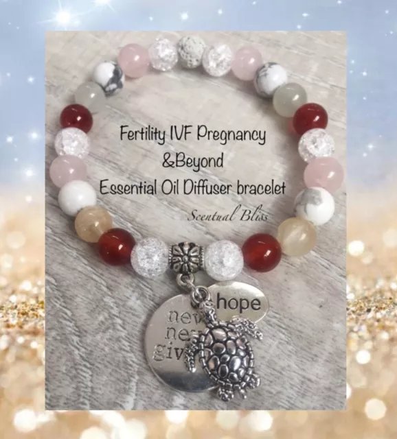 Fertility Pregnancy IVF Childbirth & Beyond Oil Diffuser REIKI  Bracelet