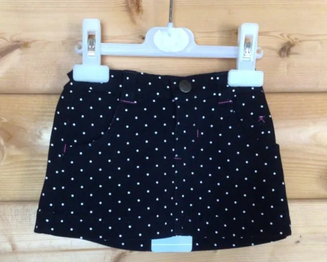 Brand New With Tags Jojo Maman Bebe Twill Skirt Navy/White Dot Age 12-18 Months 