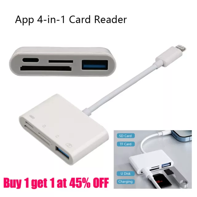 8 Pin to SD Memory Card Reader USB OTG Adapter For iPhone iPad Stable Transfer