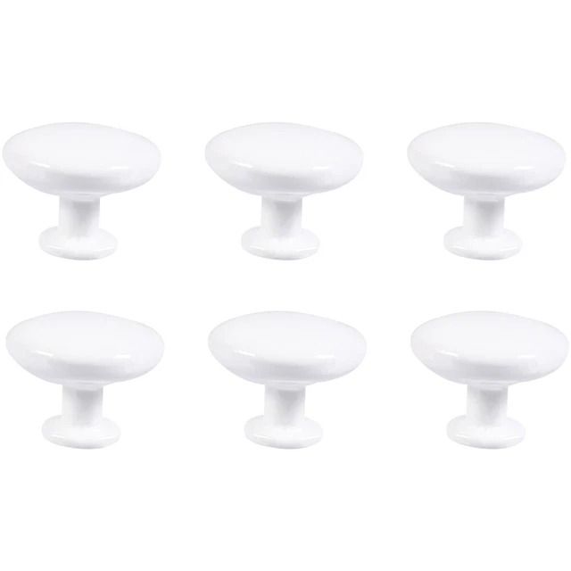 6 Pcs Round Cabinet Door Handle Mushroom Knob Flat Metal Knobs