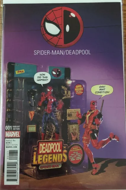 Spider-Man Deadpool #1 Action Figure Variant Cover Marvel Comic Book Lot Kelley