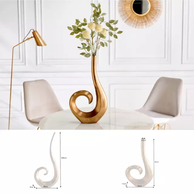 Moderne Vase WAVE XL AUSWAHL gold Aluminium poliert Dekoration Blumenvase