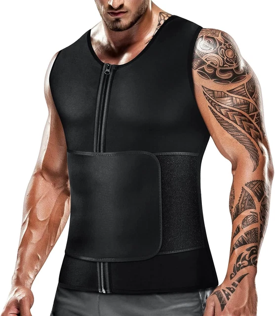 MEN'S WAIST TRAINER Sauna Suit Shirt, Gym & Exercise Compression Vest