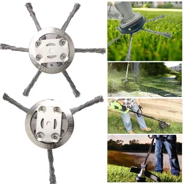 2 Stück Unkrautbürste Für Rasentrimmer - Stahldraht Ersatzköpfe 150mm