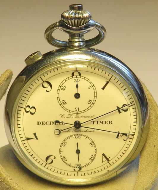 RACINE GUINAND DECIMAL Timer Rattrapante Split Seconds Schaltrad