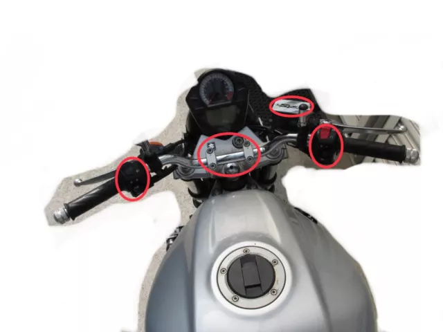 Suzuki SV650 N 03-10 Edelstahl Steuerungen Schrauben Kit Lenker