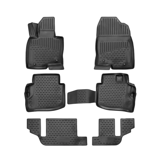 OMAC Floor Mats Liner for Mazda CX-9 2016-2023 Black TPE All-Weather 6 Pcs