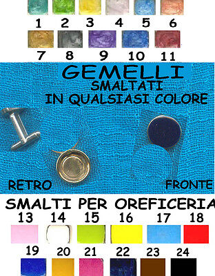 gemelli personalizzati  TUE INIZIALI E SMALTO cufflinks 1coppia ARTIGIANALI imp 