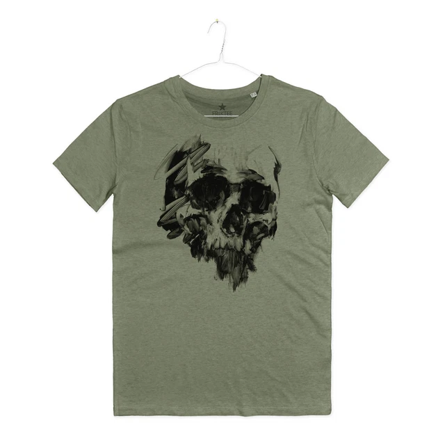 Maglietta Uomo Teschio Dipinto Tatuaggio Tattoo Black Skull brushed T-shirt Man