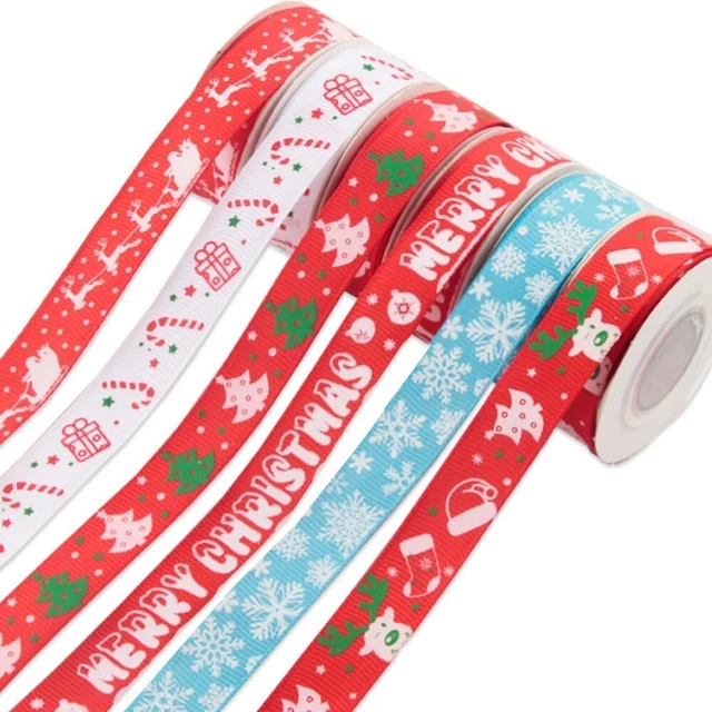 6 x 6M PACK WEIHNACHTSBAND BÜNDEL GESCHENKVERPACKUNG KRÄNZE DEKORATIONEN HANDWERK UK
