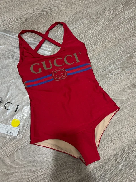 red gucci swimsuit