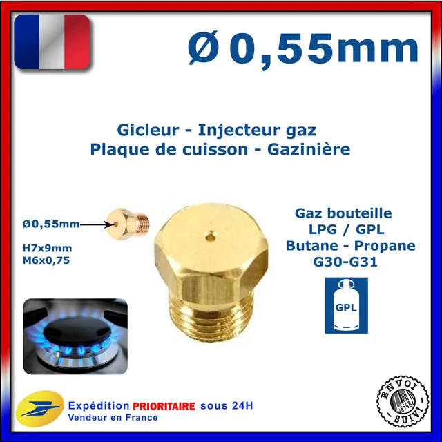 Gicleur injecteur 0,55mm ou .55 gaz bouteille pour cuisinière plaque cuisson