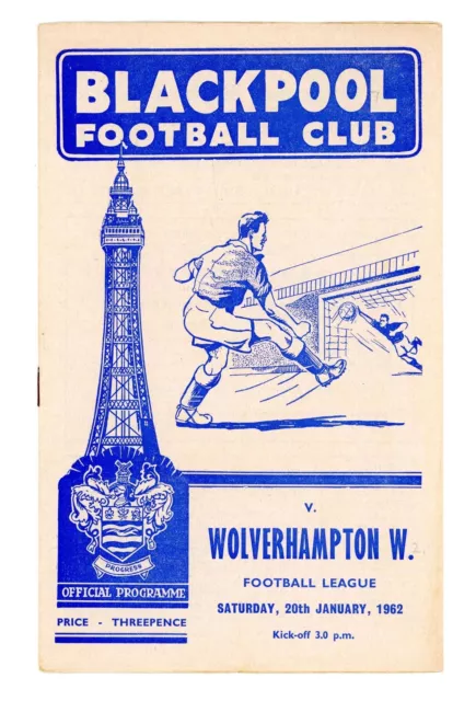 Football Programme Blackpool v Wolverhampton Wanderers 1962 Division 1 #19