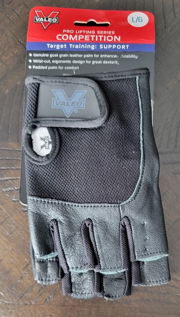 Valeo Half Finger Weight Lifting Gloves Black Unisex Size L
