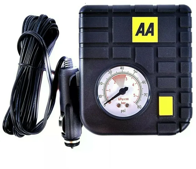 AA 12v Kompakt Reifen Luftkompressor 80psi Pumpe kleines Auto Fahrrad Reise Pumpe