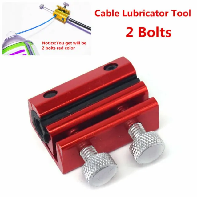 Universal Motorcycle Cable Lubricator Tool Brake Clutch Luber Oiler 2 Bolts -Red