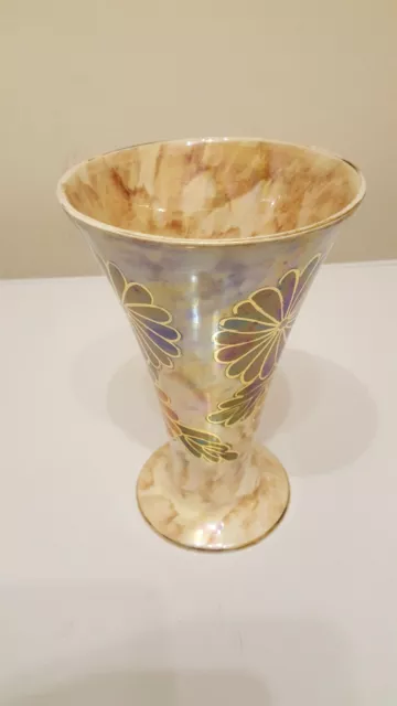 Oldcourt Ware Fluted Lustreware Multicoloured Vase by J Fryer Ltd Tunstall 2