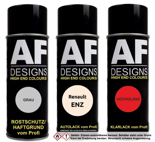 Spraydose Set für Renault ENZ Orange Arizona Perl Autolack Klarlack Grundierung