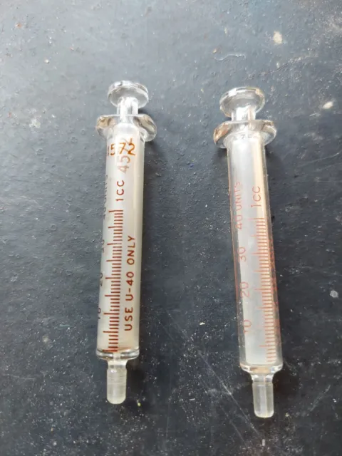 VINTAGE YALE GLASS Insulin Syringe Beckton Dickinson And Company Lot of ...