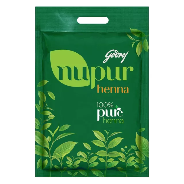 Godrej Nupur Hennapulver Mehendi Haarwuchs Farbstoff (kein Ammoniak) 100 % REIN 3