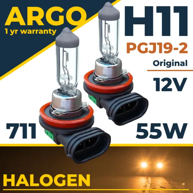 2x H11 Halogen Headlight 55w Front Fog Lamp Light Bulbs Long Life Car Bulb 12v