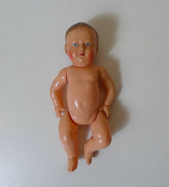 Ancien Bébé Baigneur Petitcollin France 50 Cm - Tête D'aigle, Yeux Dormeurs