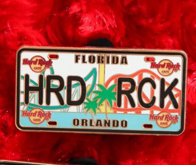 Hard Rock Cafe Pin Orlando Florida Car LICENSE PLATE hoterl hat lapel logo