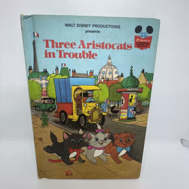 Walt Disney Three Aristocats In Trouble Hardcover Book Vintage 1981 OOP