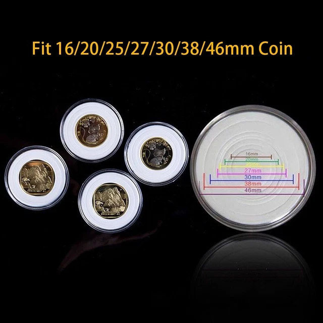 20pcs Round COIN CAPSULES Containers Boxes Holders Coin Cases Container Storage